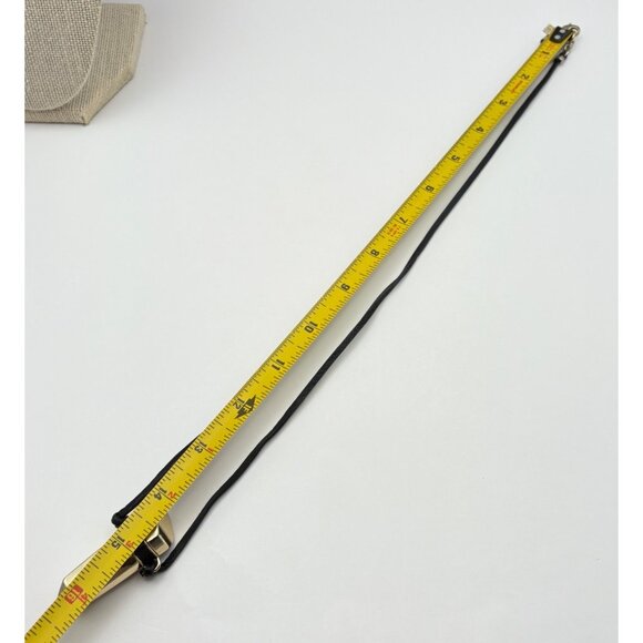 Geometric Gold Tone Pendant Necklace with Black Cord Bold Banana Republic - Picture 2 of 7